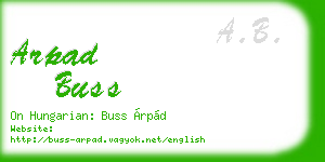 arpad buss business card