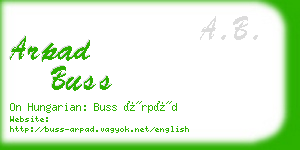 arpad buss business card